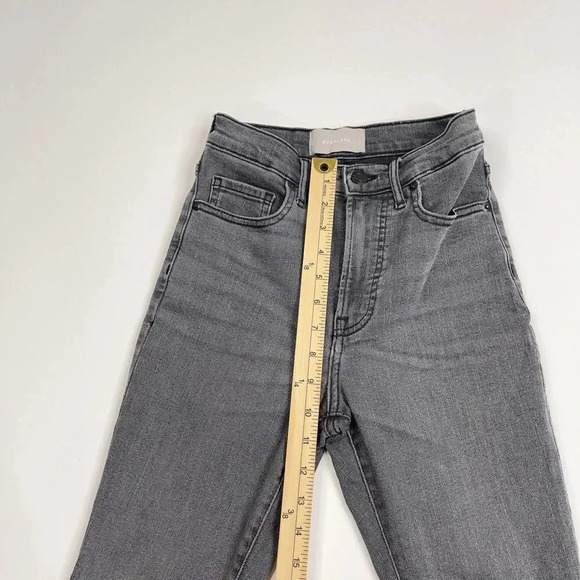 Everlane Raw Hem High Rise Skinny Ankle Jeans Faded Black 25 - Picture 5 of 12